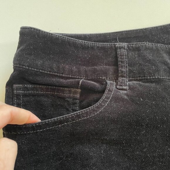 Chico's Pant Trouser Black Velvet Diamond Jewel Button Straight Leg Holiday Plus - Picture 4 of 7